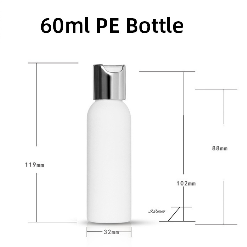 60ml 250ml 1000ml Round Shoulder PE Plastic Bottle Custom White Shampoo Bottles for Body Lotion Shower Gel Skincare Packaging