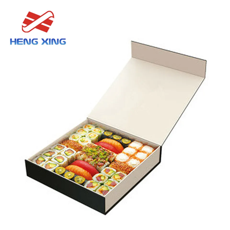 Eco Friendly Luxury Cardboard Paper School Lunch Box Disposable Take Out Takeaway To Go Sushi Bento Paper Box