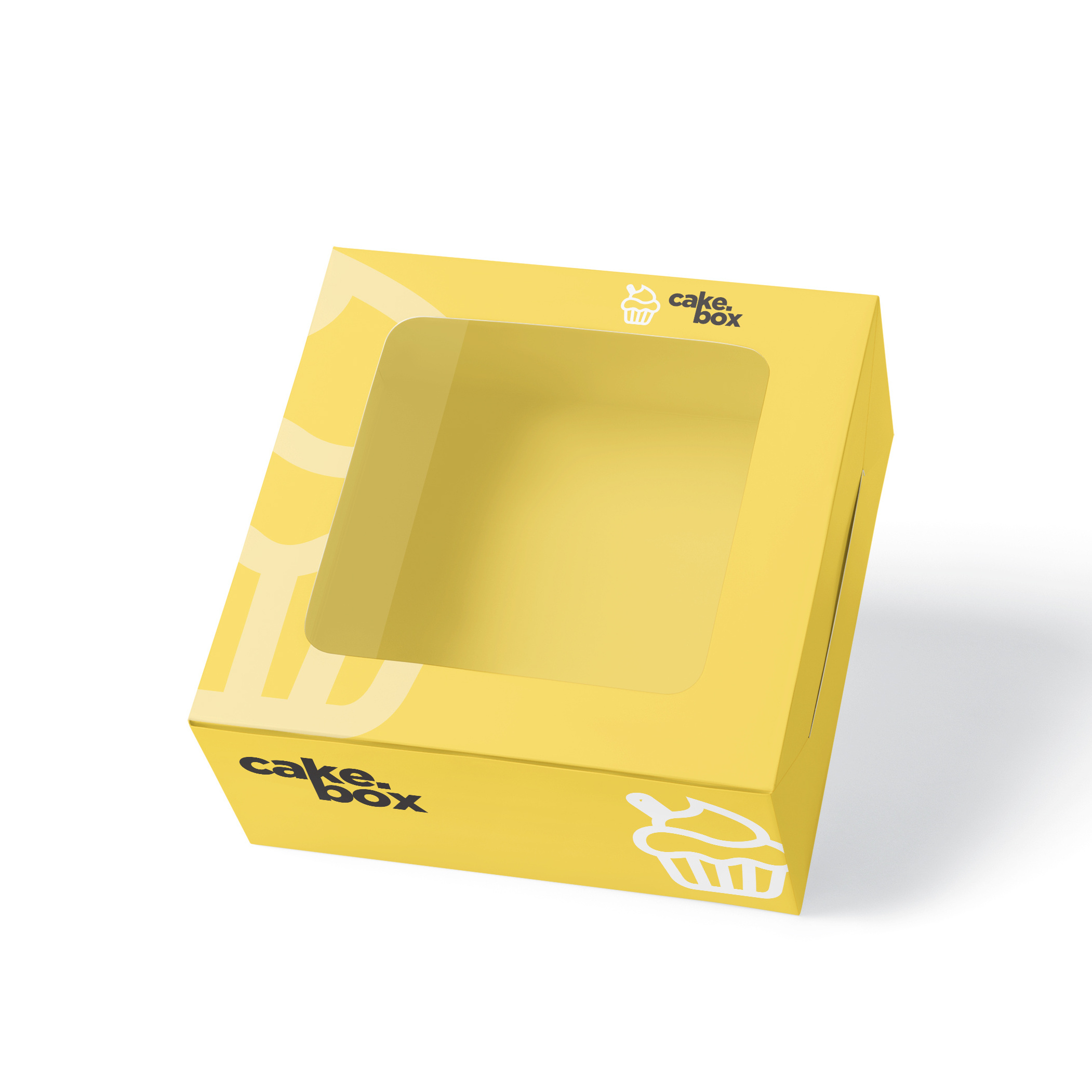 Wholesale Custom Size Recyclable Eco-Friendly Yellow Bento Cake Boxes With Transparent Window Luxury Cake Packaging