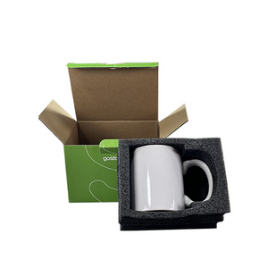 Personalised Custom White Paper Cardboard Corrugated Mail Coffee Mug Packaging Box With Foam Insert For Shipping