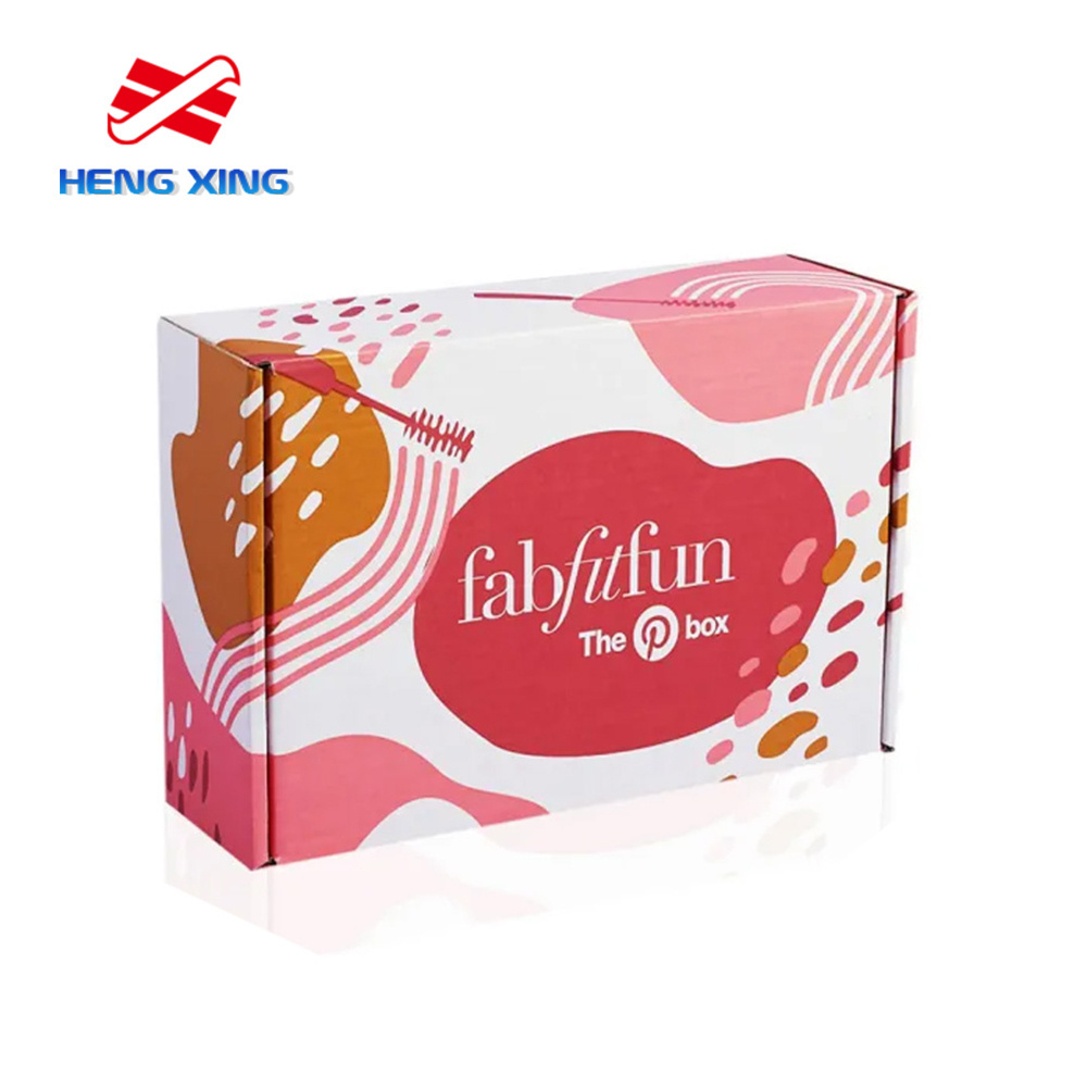 HENGXING Low MOQ Custom Colored Boxes Logo Packaging Pink Cardboard Printed Eco Clothing Poly Cosmetic Flat Shipping Mailer Box