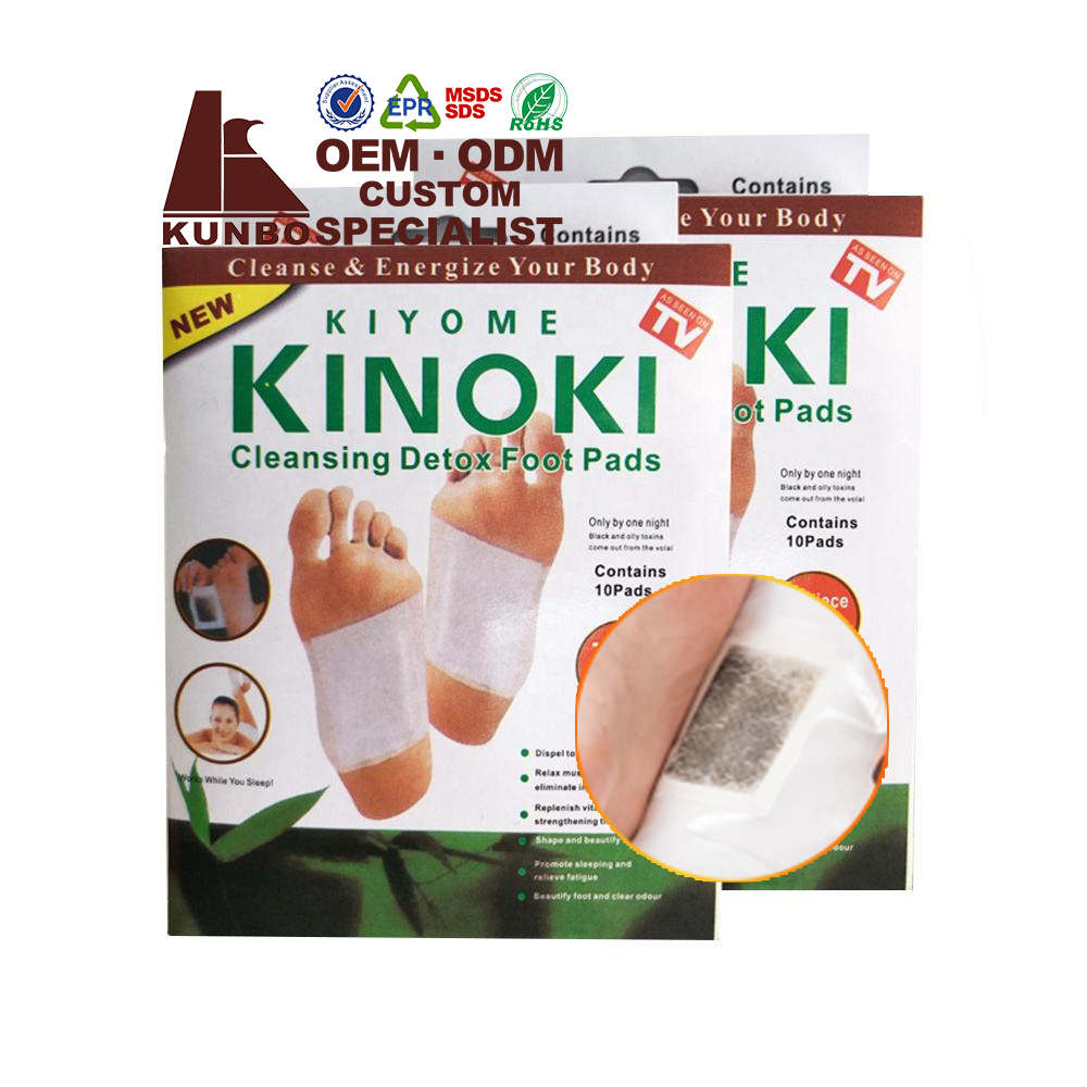 wholesale chinese upgrade foot organic cleansing herbal pads feet detox patches  heat patch for oem