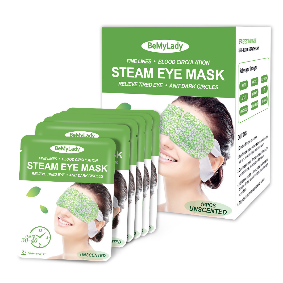 Instant Self Heating Steam Hot Warm Disposable Sleeping Eye Mask Eye Care Patch Heating Pad Steam Eye Mask(without packing)