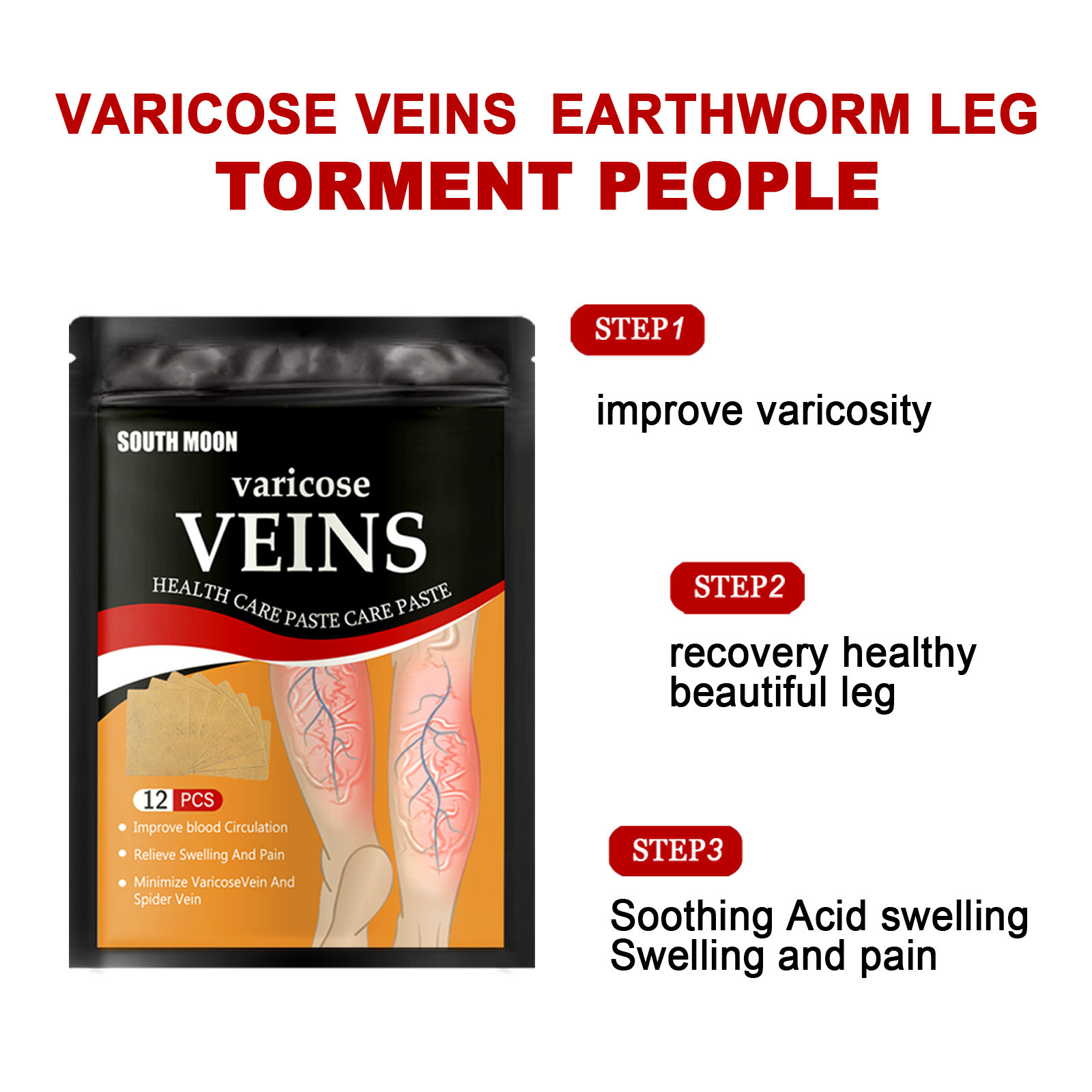 High Quality Relieves Phlebitis Vasculitis Improves Blood Circulation Varicose Veins Patch