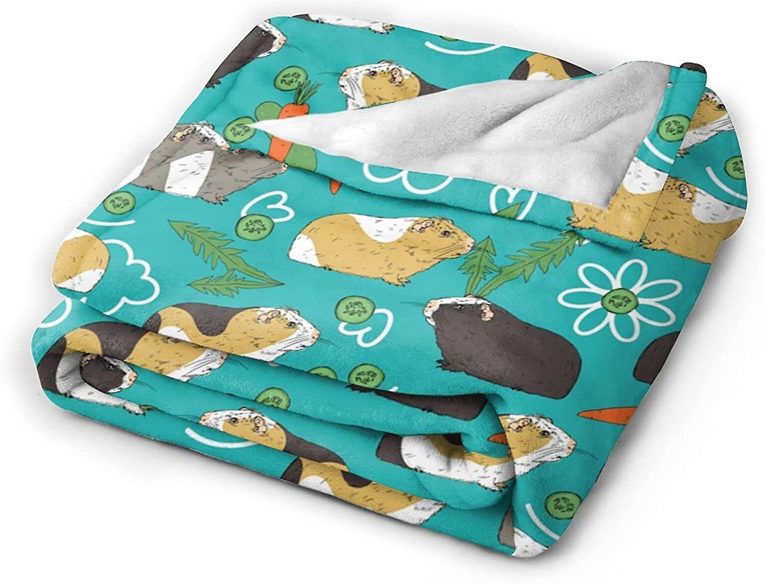 High Quality Cute Guinea Pig Throw Blanket Flannel Warm Fleece Blanket Super Soft And Comfortable Bedding All Season