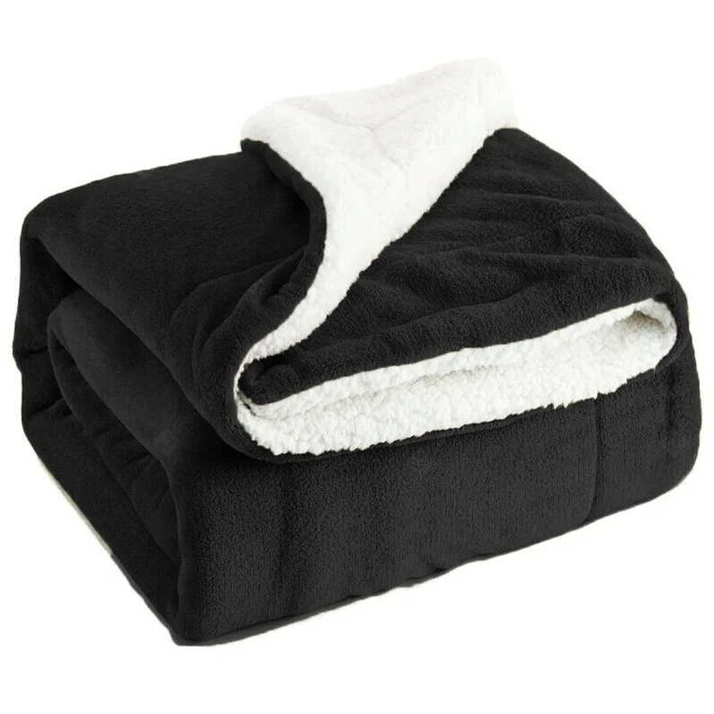 New season winter king size super warm blanket soft double layers fleece sherpa blanket in bulk for winter