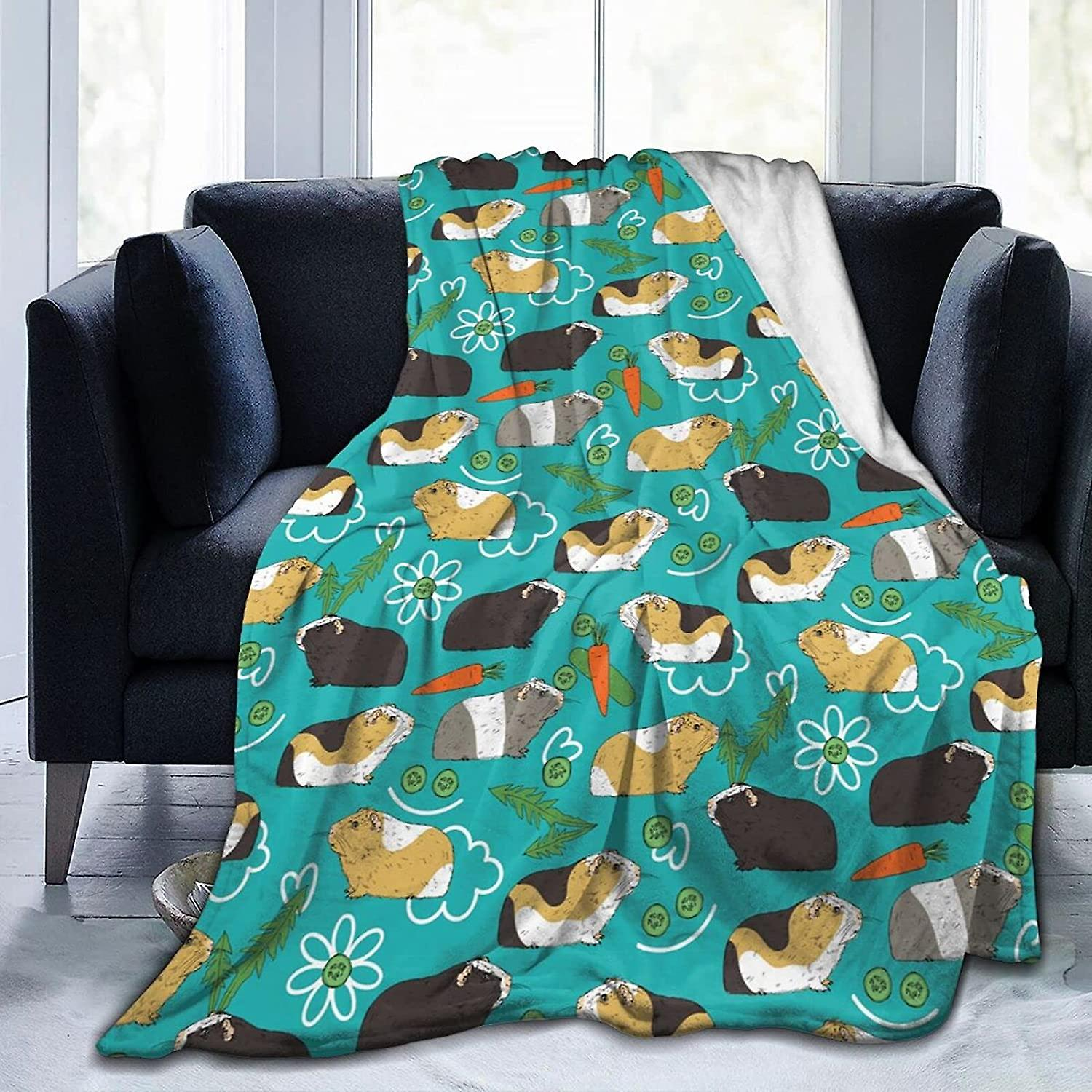 High Quality Cute Guinea Pig Throw Blanket Flannel Warm Fleece Blanket Super Soft And Comfortable Bedding All Season