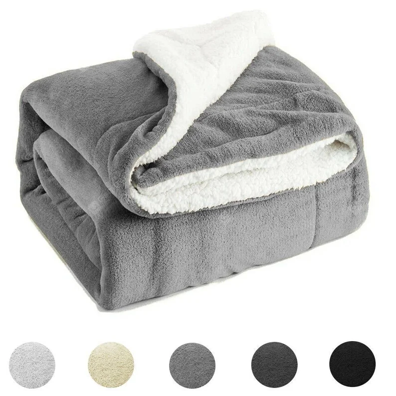 New season winter king size super warm blanket soft double layers fleece sherpa blanket in bulk for winter