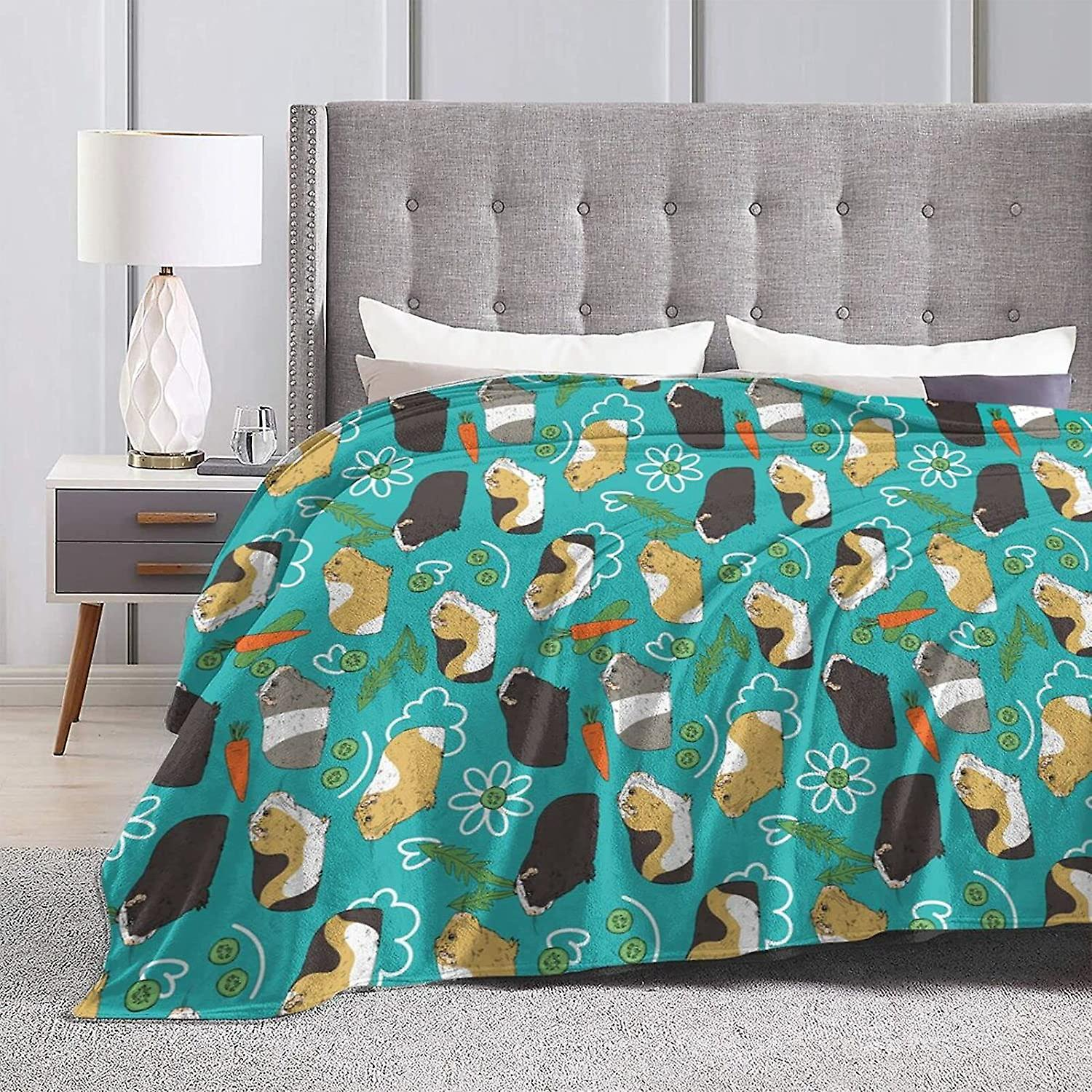 High Quality Cute Guinea Pig Throw Blanket Flannel Warm Fleece Blanket Super Soft And Comfortable Bedding All Season