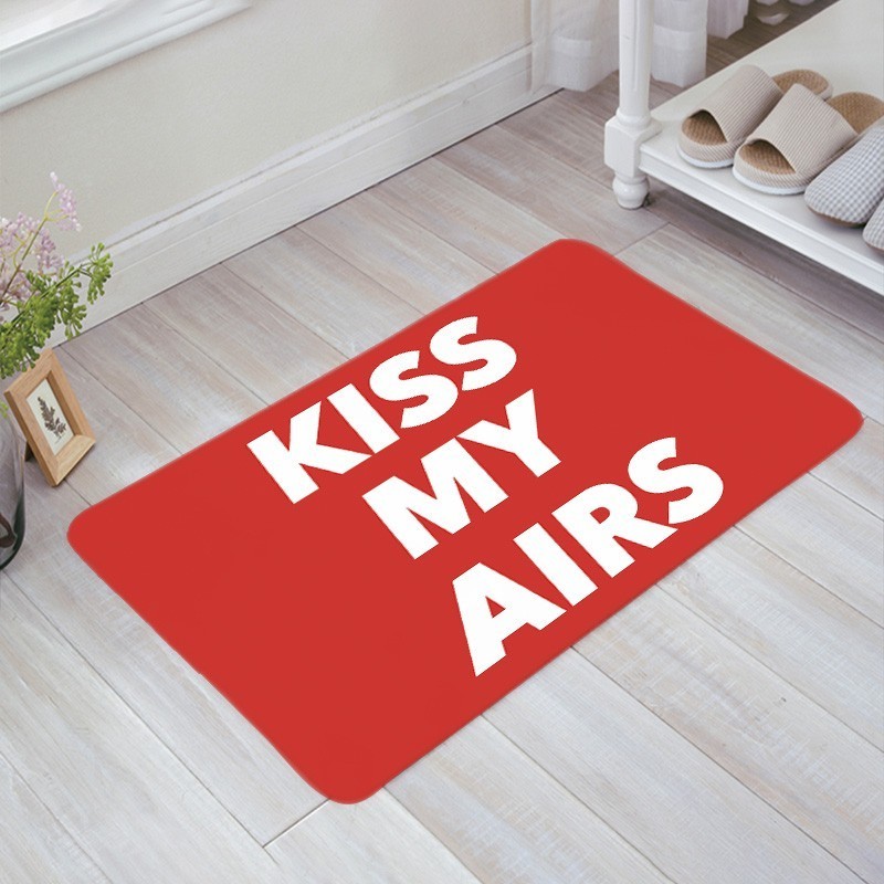 custom printing fashion kiss the airs outdoor living room floor pvc rubber door mat