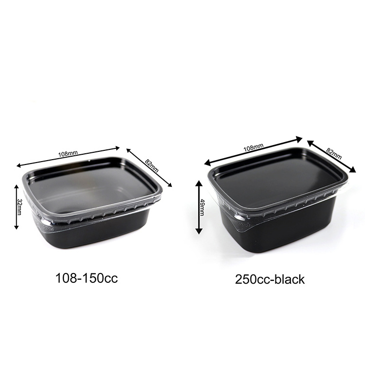 150cc 5oz disposable sauce box with lid small rectangle plastic takeaway containers