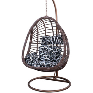 2021 High quality strong durable rattan adult brown black white wicker hanging swing chair