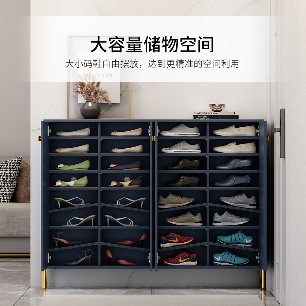 2022 New Shoe Shelf Small Household Storage Bedroom Dormitory Narrow 4 door Shoe Cabinet Indoor Shoe Racks