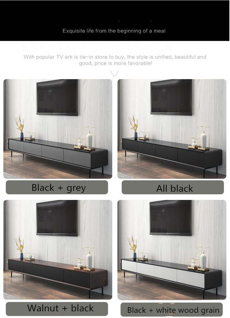 Modern wooden assembly adjustable stand large tv stand cabinet and coffee table set