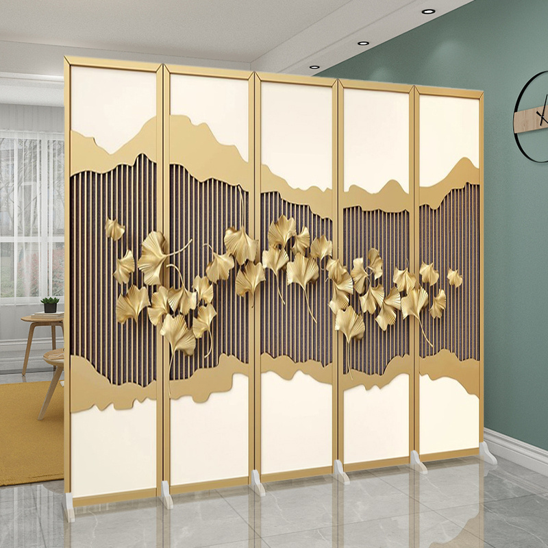 2022 popular beauty fabric wood folding screen living room divider partition