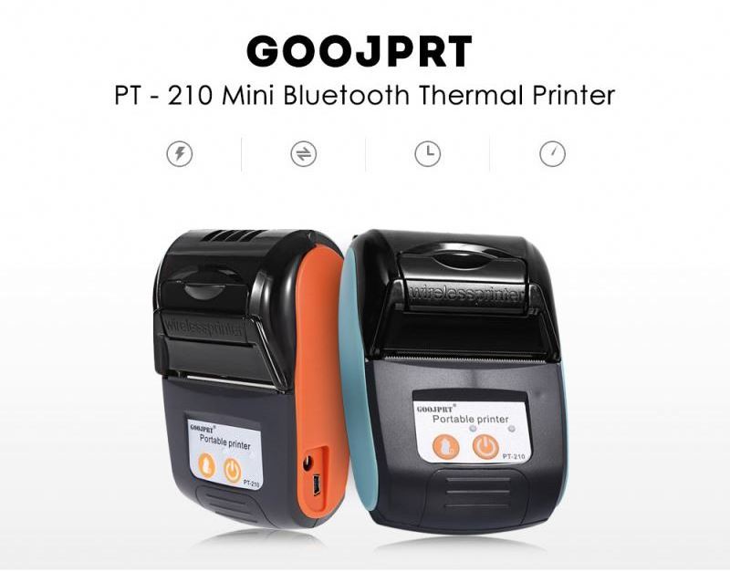 GOOJPRT PT210 58mm Cheap Wireless Mini Handheld Portable Android BT Thermal Inkjet Printer