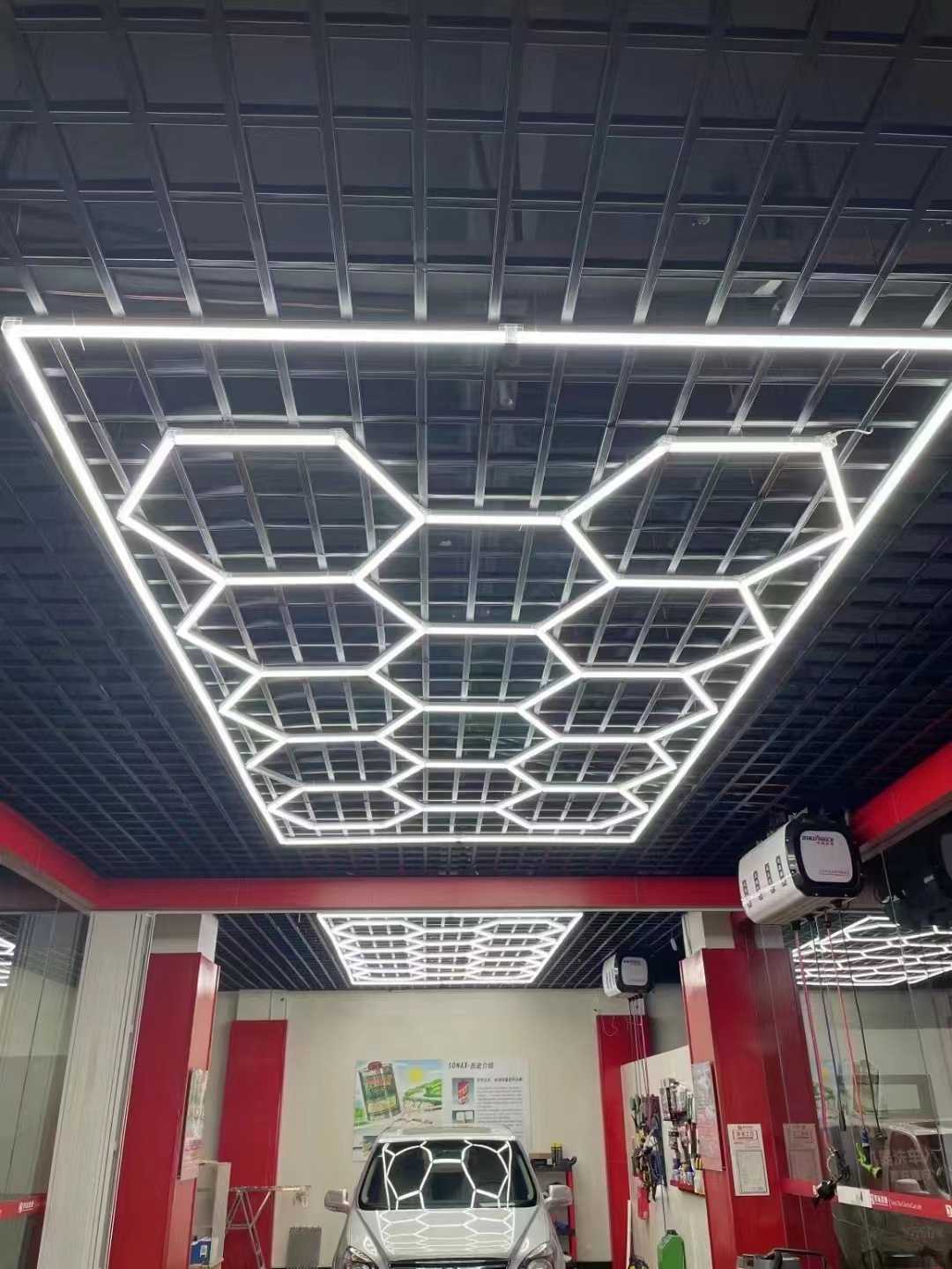 customize hexa garage wall led suspended lind light wall lamp panels, rgbic led hexagonal