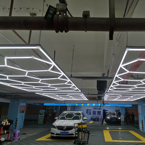 Customized voltage and power linkable garage shop lights led strip hexagonal led garage panel light