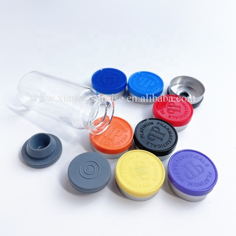 Custom logo embossed injection or Infusion Used vial flip-off Medical Aluminum Plastic Flip Up Vial Cap