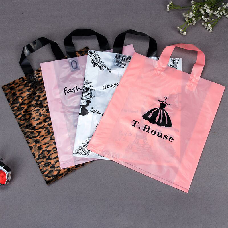 Custom logo biodegradable plastic shopping bag making machine packaging plastic bags with logos