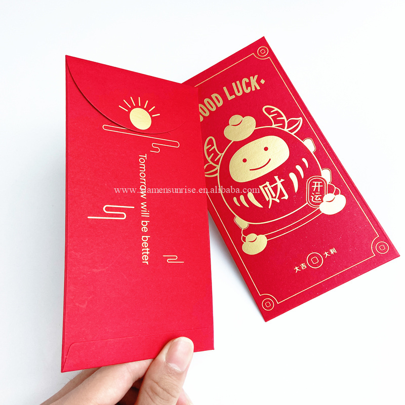 2024 Money Envelope Custom Print Matt Texture Paper Red Packet