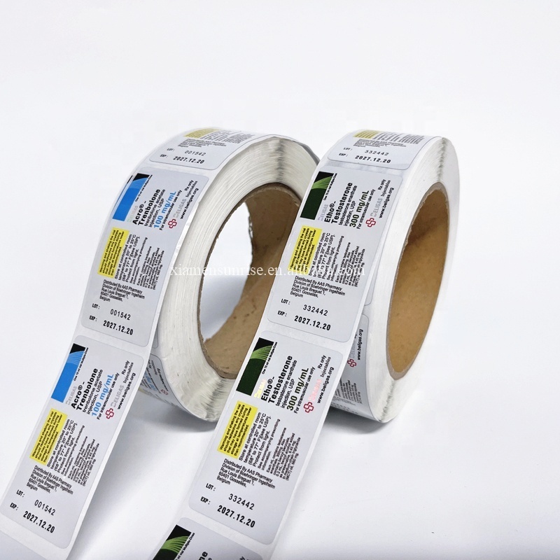 Custom roll aluminum foil labels vial labeling machine hologram label