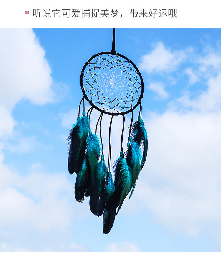 Dream Catcher Fashion 2024 New Creative Blue Feather Dream Catcher Hanger Dream Catcher Style