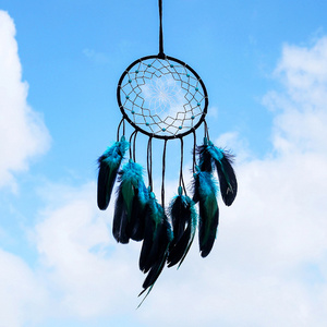 Dream Catcher Fashion 2024 New Creative Blue Feather Dream Catcher Hanger Dream Catcher Style