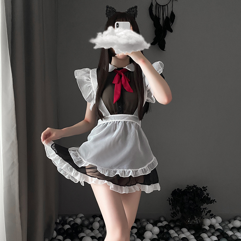 Valentine's Day Sexy Underwear Maid Set Large Size Maid Transparent Underwear Nightwear Network Red Anchor Sexy Uniform