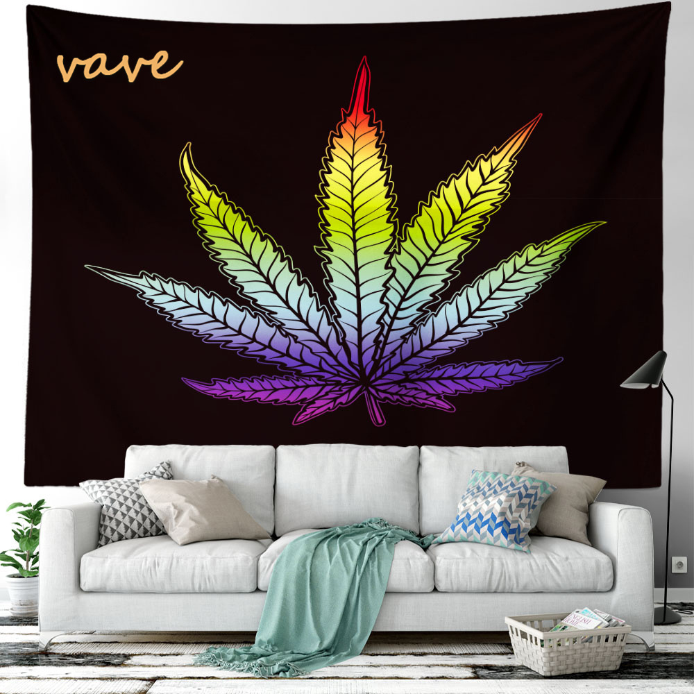 Hemp Leaf Wall Hanging Bedroom Tapestry Background Gossip Tapestries Hippie Wall Rugs Dorm Decor Tapestry Room Decor