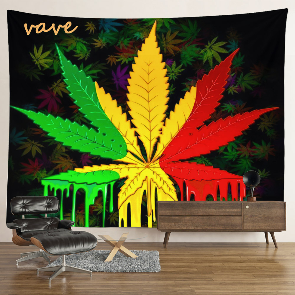 Hemp Leaf Wall Hanging Bedroom Tapestry Background Gossip Tapestries Hippie Wall Rugs Dorm Decor Tapestry Room Decor