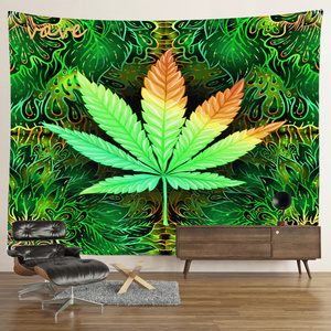 Hemp Leaf Wall Hanging Bedroom Tapestry Background Gossip Tapestries Hippie Wall Rugs Dorm Decor Tapestry Room Decor