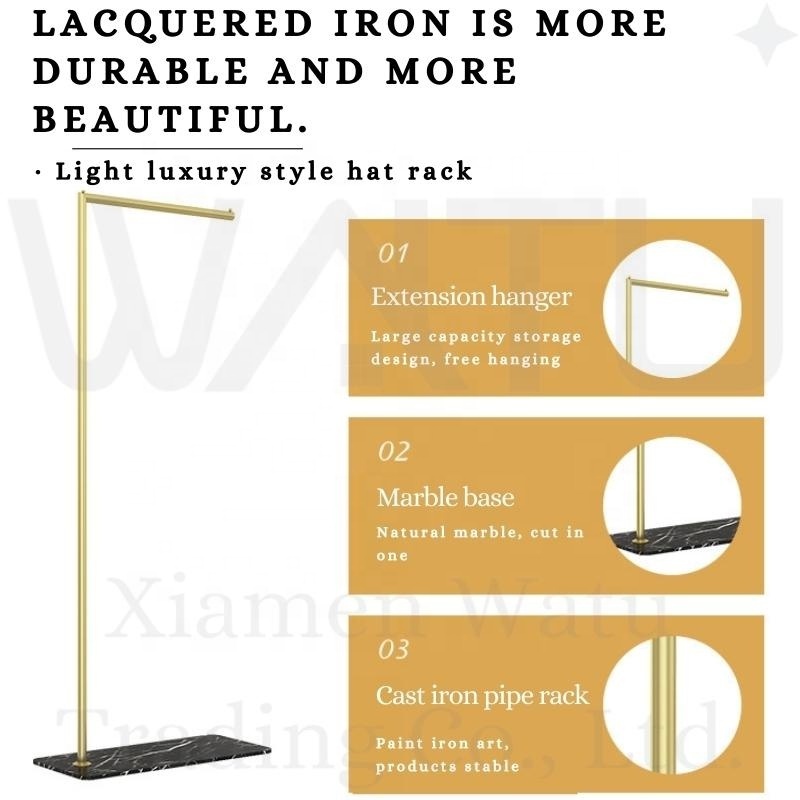 Factory wholesale high quality entry hall wrought  iron freestanding coat rack