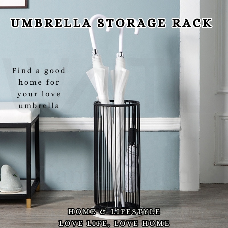 New arrival round shape marble base design metal iron umbrella rack stands