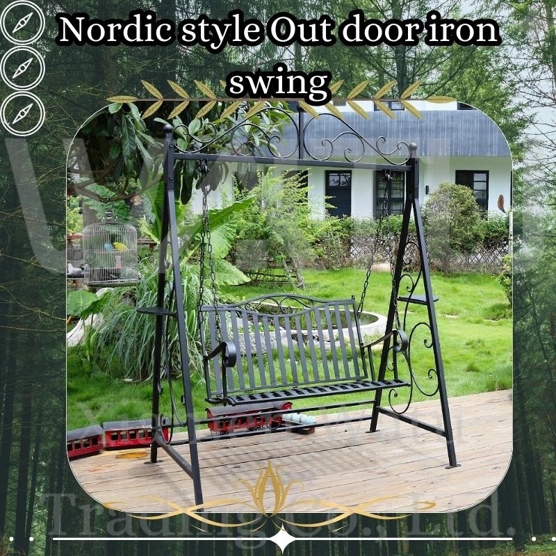 Upgraded Metal Patio Porch Swing Heavy Duty Swing Chair Bench for Gardens  Yards