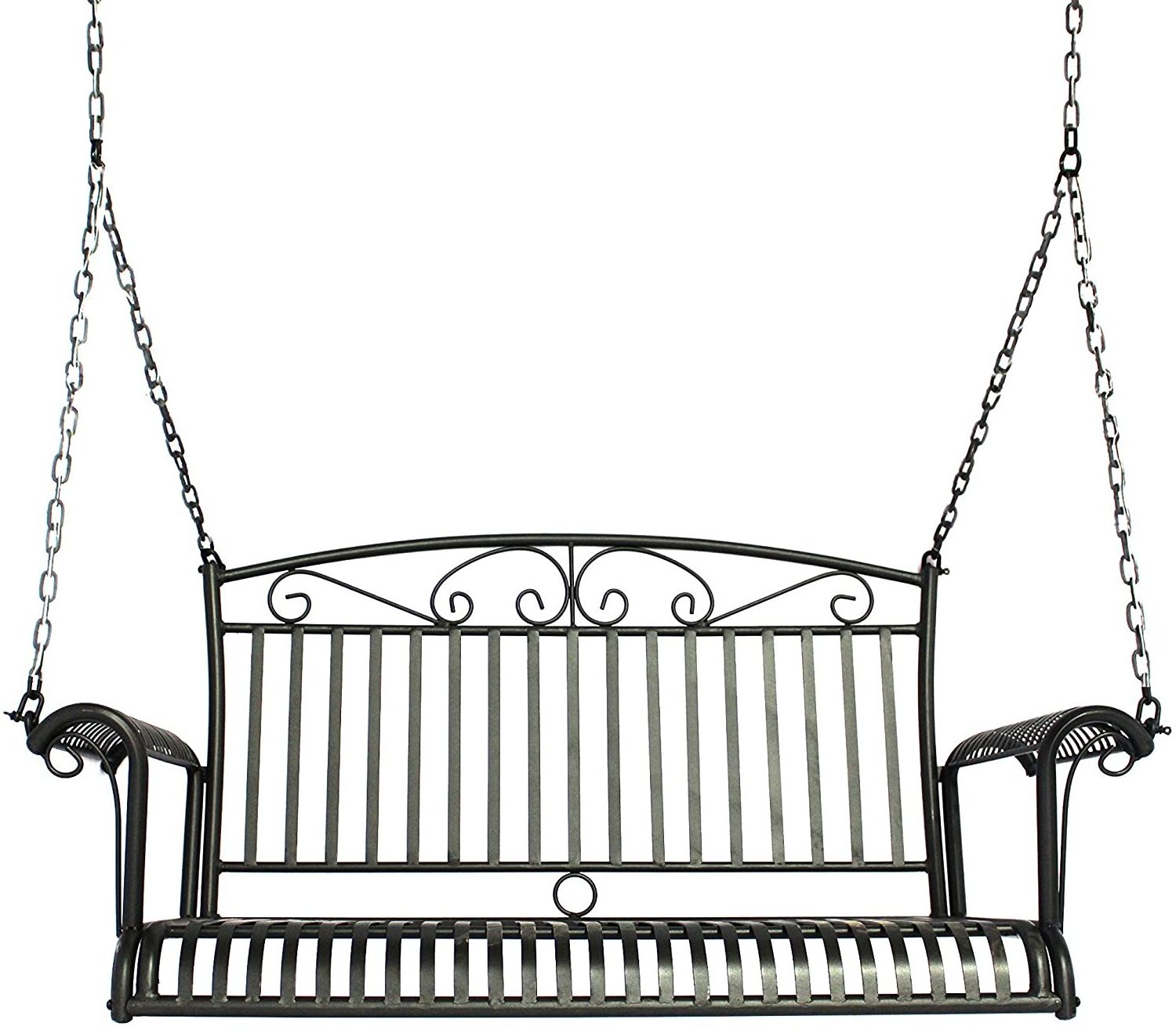 Upgraded Metal Patio Porch Swing Heavy Duty Swing Chair Bench for Gardens  Yards