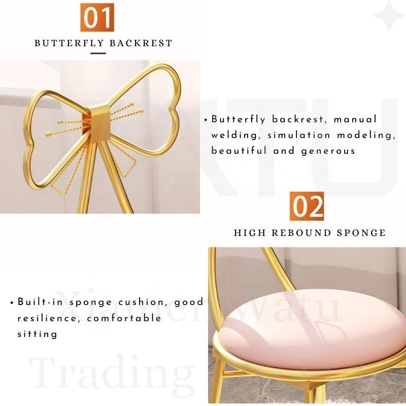 Wedding Indoor Event Chairs Outdoor Metal Iron Dining Chair Modern Hotel Chair Factory Wholesale Stackable Butterfly Moden