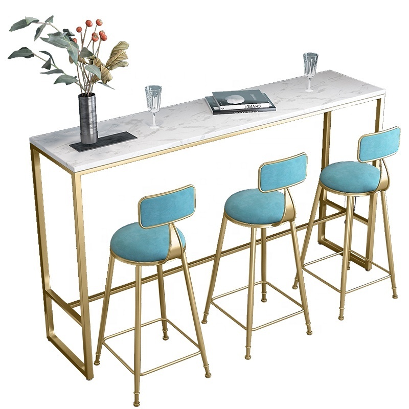 Modern Furniture Luxury Design Counter Height Table Round Breakfast Wedding Bar Tables and Chairs Metal Iron High Pub Cocktail