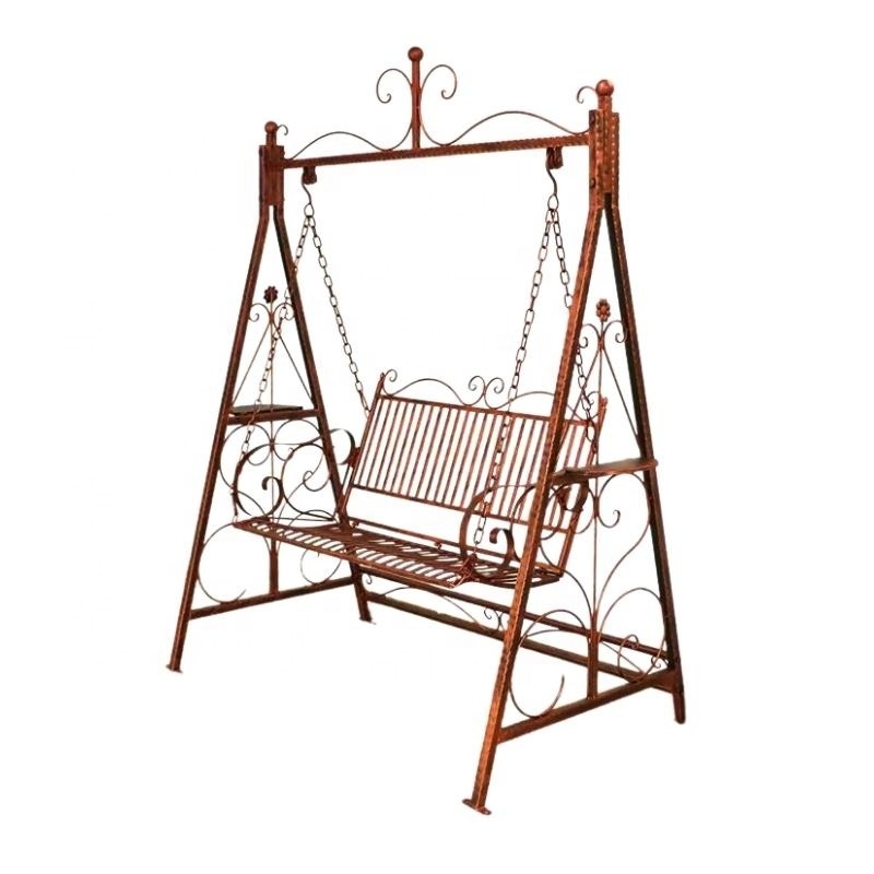 Wrought Iron Swing Chair Patio Garden Outdoor Double Seat Comfortable Swing Chair