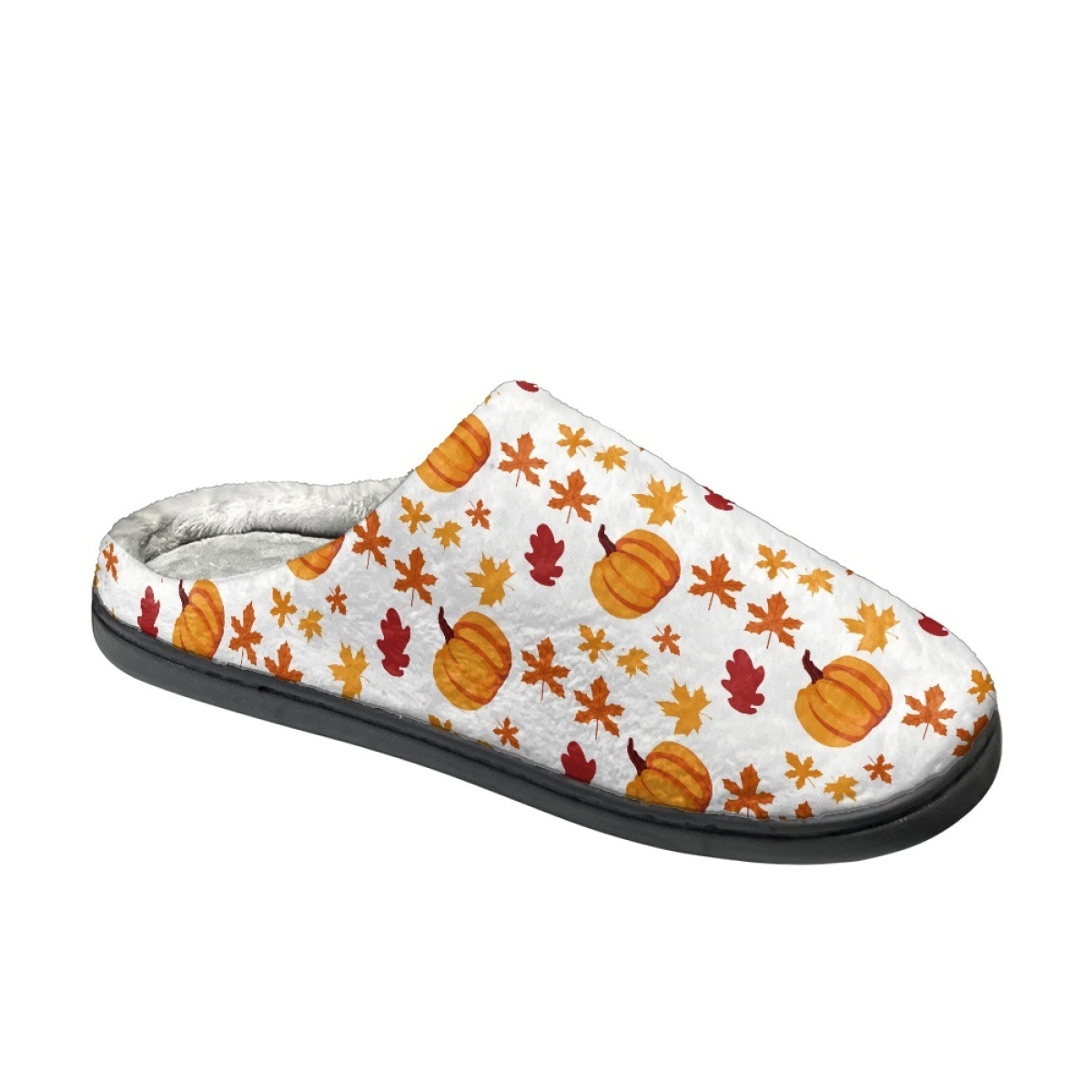 Bedroom Slippers For Women Halloween Pumpkin Pattern Design Winter Slippers For Women Warm Fleece Easy Wear Slippers For Women