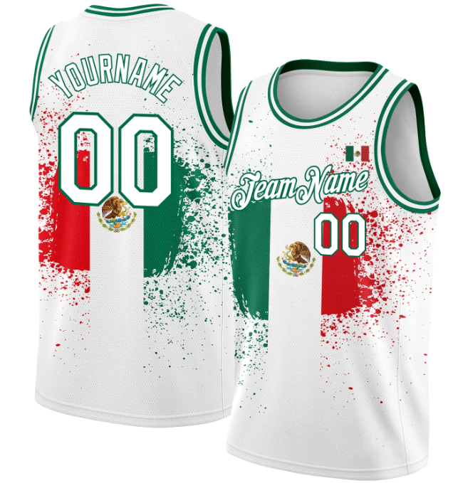 Personalized Custom Mexico Stylish Basketball Jerseys Reversible Men's Mesh Athletic Basketball Jersey Single for Team Scrimmage