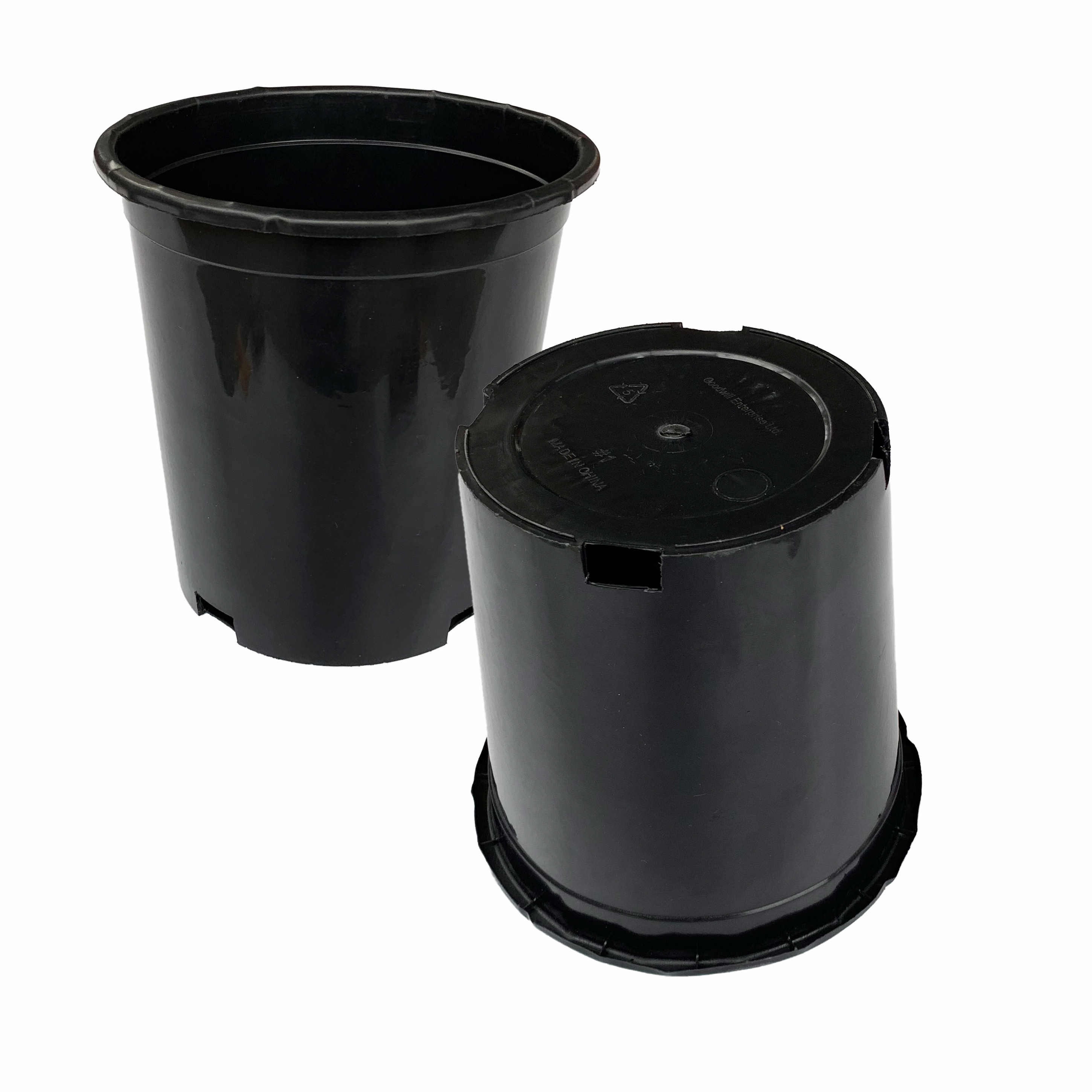 Durable Hard plastic 1 gallon pot black flower plant pots big nursery pots of PP/HDPE