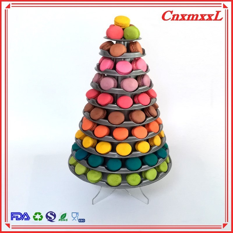 1-10 tiers macarons tower front-face macaron packaging 10 tier macaron display tower macaroon stand for wedding