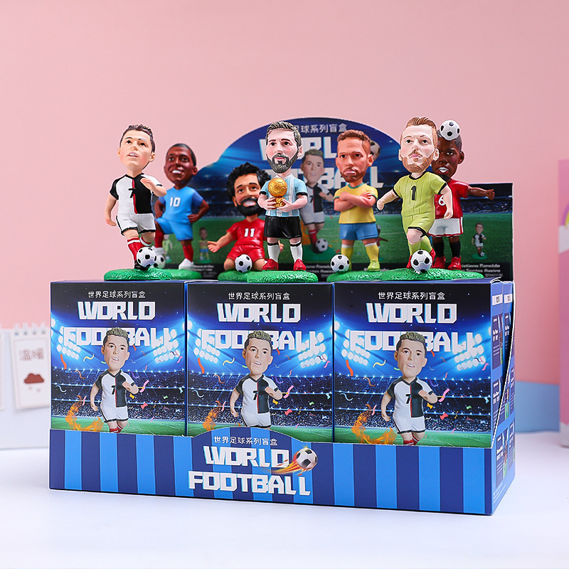 Wholesale creative blind box gift football star cartoon figures hand do blind box fans souvenir figures