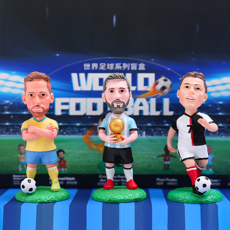 Wholesale creative blind box gift football star cartoon figures hand do blind box fans souvenir figures