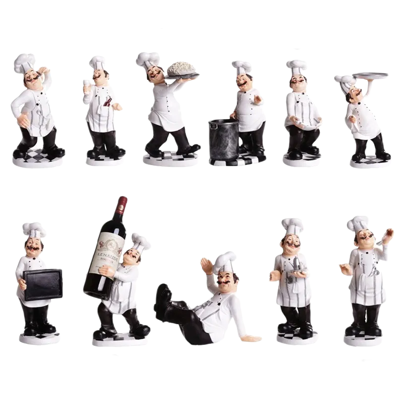 Creative resin artifact Chef Sculpture series ornaments fashion home decoration bar Western restaurant cafe cake shop decoration