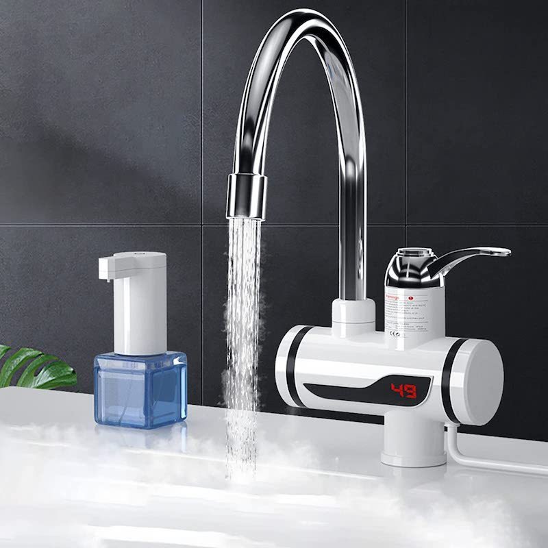 Electric Kitchen Bathroom Water Heating Taps Stainless Steel Hot Sales LED Display Water Faucet