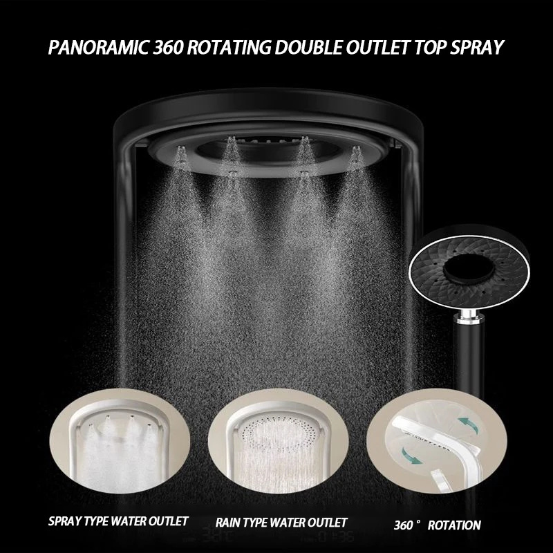 Bathroom Sets Rain Faucets Design Rainfall Waterfall Black Mixer Hot Cold Digital Thermostatic Shower Set