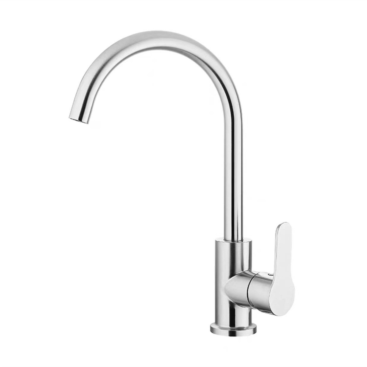 High Quality Sanitary Ware Stainless Steel Hot and Cold Single Handle Deck Mounted Sink Water Mixer Tap Kitchen Faucet