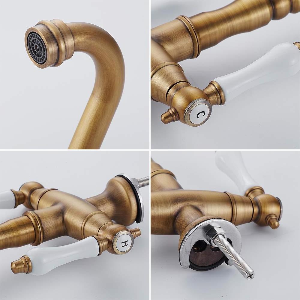 Free Pipes USA/AU Retro Kitchen Faucet Gold Kitchen Faucet Bridge Kitchen Basin Faucets